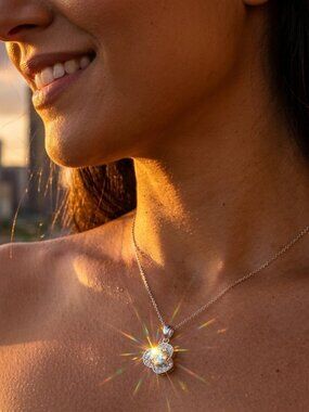 XL49 Moissanite  Cluster Pendant Necklace | 1 Carat | S925 Sterling Silver